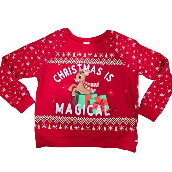 Rudolph The Red-Nosed Reindeer "Christmas Is Magical" Light-Up Sweater XXL - Picture 11 of 14
